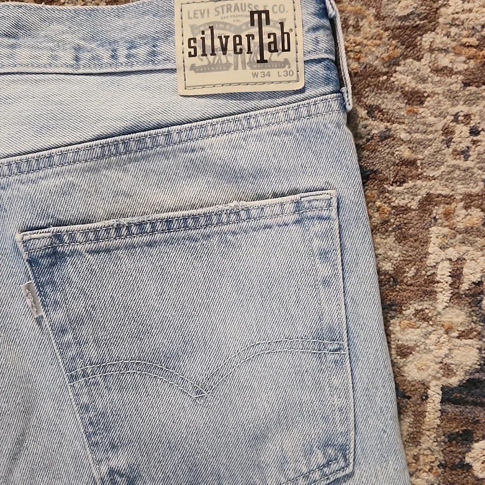 Levi's Silvertab Loose Blue Relaxed Fit Jeans with Distressed Details